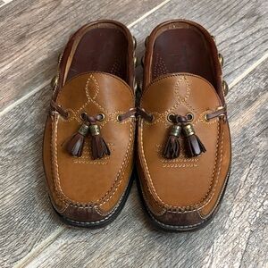 Women’s Mule Loafers With Tassels & Southwestern Details, Leather, Size 8
